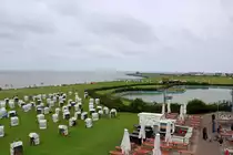 Nordseestrand in Norddeich, Blickrichtung Osten. Aufgenommen vom Aussichtsturm am Haus des Gastes. [24.7.2017 - 15:54 Uhr]