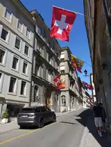 Genf, Geb�ude in der Rue Hotel de Ville in der Altstadt (05.08.2017)