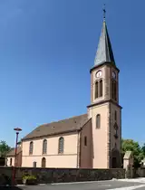 Richtolsheim im Unterelsa�, die Kirche St.Arbogast, Juni 2016