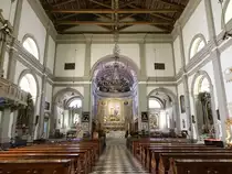 Palmanova, Innenraum des Doms St. Redentore, Altarbilder von Alessandro Varotari und Domenico Fabris, Fresken von Leonardo Rigo, Chorgest�hl einer Friauler Werkstatt aus dem 17. Jahrhundert (06.05.2017)