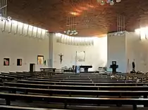 Pf�ffikon SZ, katholische Kirche St. Meinrad, Innenansicht - 23.06.2016