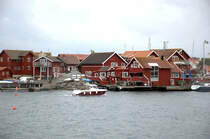 Blick auf Handelshuset und Hotell Kringn im Bohuslner Schrenhof in Schweden. Aufnahme: 3. August 2017.