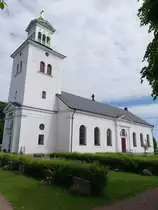 R�k, Ev. Kirche, erbaut von 1843 bis 1845 durch Architekt Abraham Nystr�m, neuklassizistischer Empire Stil (15.06.2017)