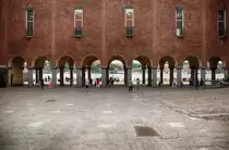 Im Borgarg�rden des Stockholmer Rathauses. �Stockholms stadshus� liegt am s�d�stlichen Spitz der Insel Kungsholmen am Riddarfj�rden im M�larsee
Aufnahme: 25. Juli 2017.