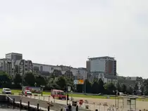 Hotelblick in Richtung Rostock Lange Stra�e vom Schiff am 30. August 2017.