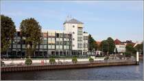 Bremen. Das Hotel Strandlust im Stadtteil Vegesack liegt direkt an der Weser. 23.08.2017