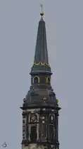 Der Turm der im Rokokostil errichteten Christianskirche in Kopenhagen. (Mai 2012)
