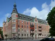 Ein altes Geb�ude an der Kreuzung Vasav�gen, St. Larsgatan in Link�ping. (Juni 2012)