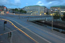 Blick aus dem Hotelzimmer auf die Stampgatan & Kvarnbron in Gteborg (August 2010)