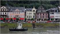 St. Goar. Huserfronten am Rheinufer. Seit 2002 Teil des UNESCO-Welterbes Oberes Mittelrheintal. 15.09.2017