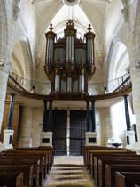 Saint-Calais, Orgelempore in der Pfarrkirche Notre Dame (10.07.2017)
