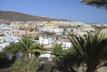 Fuerteventura: Morro Jable vom Nuestra Seora del Carmen aus gesehen. Aufnahme: 19. Oktober 2017.