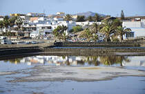 Der kleine Fischerort Las Salinas an der Ostkste von Fuerteventura. Aufnahme: 20. Oktober 2017.