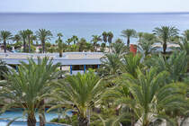 Blick auf Hotel R2 Pajara Beach in Costa Palma auf der Insel Fuerteventura -  Spanien. Aufnahme: 15. Oktober 2017.