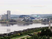 Kasan-Arena: Mit 45.105 Pltzen Kapazitt gehrt das Stadion in der Stadt Kasan zu den kleineren Spielsttten der Fuball WM 2018. ild vom am 11. September 2017.