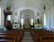 Ueberstrass, Blick in den Innenraum der Wallfahrtskapelle, Juli 2017