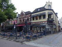 Enschede, Huser am Oude Markt in der Altstadt (22.07.2017)