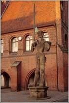 Der Roland auf dem Marktplatz von Stendal. 10.02.2008
