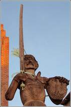 Der Roland auf dem Marktplatz von Stendal. 10.02.2008