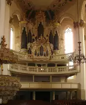 Naumburg, die ber�hmte, sp�tbarocke Hildebrandtorgel in der Stadtkirche St.Wenzel, Juli 2006