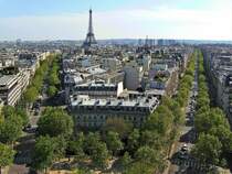 Paris, Blick vom Arc de Triomphe in Richtung Eiffelturm. Links die Avenue d’Ina, rechts die Avenue Klber - 06.05.2008