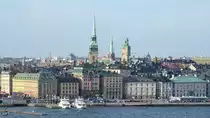Blick auf auf der Insel Stadsholmen mit der Altstadt von Stockholm Gamla Stan. (Oktober 2011)