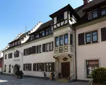 Bad Krozingen, das Litschgihaus von der Stra�enseite, benannt nach einer bekannten Kaufmannsfamilie ( die Fugger des Breisgau ), das zweiteilige Barockgeb�ude stammt von 1564, beherbergt heute das Stadtmuseum, Sept.2017