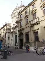 Vicenza, barocke Pfarrkirche San Gaetano, erbaut ab 1965, Fassade mit acht korinthische S�ulen (28.10.2017)