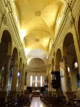 Bagnacavallo, Innenraum der San Michele Kirche, Gem�lde von Bolognese (31.10.2017)