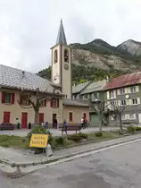 La Condamine-Ch�telard, Pfarrkirche St. Devote, erbaut 1822 (23.09.2017)