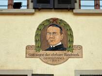 Waldshut, Gesellenhaus an der Wallstrae 62, Baujahr 1897, interessantes Detail - 19.02.2018
