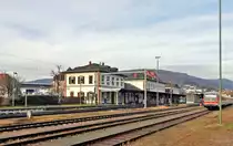 Das Bahnhofsgeb�ude in Waldshut, erbaut 1856 - 09.01.2014