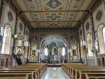 Eschlkam, neuromanische Ausstattung von 1868 in der Pfarrkirche St. Jakobus (05.11.2017)