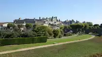 Carcassonne, mittelalterliche Festungsanlage Cit� von Carcassonne, erbaut ab 1127 (29.09.2017)