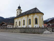 Schleching, Pfarrkirche St. Remigius, erbaut von Abraham Millauer von 1735 bis 1758 (26.02.2017)