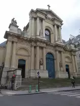 Paris, die Pfarrkirche Saint-Roch steht in der Rue Saint-Honor� Nr. 284, im 1. Arrondissement im Stadtzentrum von Paris. Sie ist dem heiligen Rochus von Montpellier geweiht. Mit einer L�nge von 126 m ist sie eine der gr��ten Kirchen von Paris, erbaut von 1653 bis 1740 (31.03.2018)