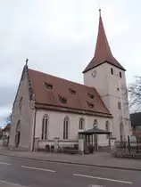 Leerstetten, Evangelisch-lutherische Pfarrkirche St. Peter und Paul, Chorturmanlage des fr�hen 14. Jahrhunderts, durch Karl Alexander von Heideloff im 19. Jahrhundert neugotisch umgebaut (05.03.2017)
