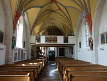 Hochsttt, Orgelempore in der gotischen St. Vitus Kirche (02.04.2017)