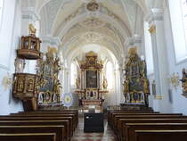 Vogtareuth, barocke Altre und Kanzel in der Pfarrkirche St. Emmeran (02.04.2017)