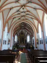 Martinskirchen, Innenraum der Pfarrkirche St. Martin (09.04.2017)