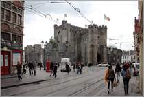 Gent. Burg Gravensteen geht auf das Ende des 12. Jahrhunderts zur�ck, es gab aber schon Vorg�ngerbauten. 28.04.2018