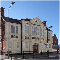 Cromer. Das ehemalige Rathaus der kleinen Stadt an der Nordkste von Norfolk. 05.05.2018