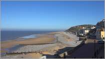 Cromer. Strand und Teile der Esplanade der Kstenstadt. 05.05.2018
