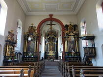 Veitshchheim, barocke Altre und Kanzel in der Pfarrkirche St. Vitus (15.08.2017)