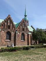 Aarhus, die Marienkirche ist der Sdflgel des mittelalterlichen und nach der Reformation aufgehobenen Dominikaner-Klosters St. Nikolai, das um ca. 1227 gestiftet wurde, Krypta von 1060 (07.06.2018)