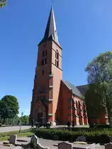 H�llestad, neugotische Ev. Kirche, erbaut von 1893 bis 1895 durch den Architekten Gustaf Petterson (05.06.2018)