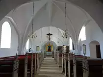 Fl�dstrup, Kanzel und kleiner Altar in der Vor Frue Kirke (06.06.2018)