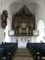Kerteminde, Orgelempore in der St. Laurentius Kirche (06.06.2018)