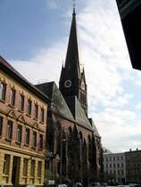 Die Nathanaelkirche in Leipzig-Lindenau wird von der Mittassonne angestrahlt, 28.02.08 Mehr zu diesem Backsteinriesen unter: http://www.lizzy-online.de/modules.php?op=modload&name=News&file=article&sid=55
