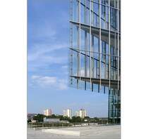 Drei �ltere und ein neues Hochhaus in Stuttgart. 19.5.2005 (Matthias)